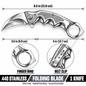 Silver folding karambit knife 8.5 inch with 3.5 inch 440 stainless steel hawkbill blade
