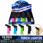 Soul Lighters Mini Matte Rubberized Torch Lighter, 4 colours, Pack of 16
