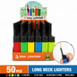 Soul Lighters Long Neck Torch Lighter, 5 solid colours, Box of 50