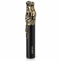 Soul Lighters Sculpted Animal-Head Pen-Style Torch Lighter – Single Jet, 3D Cast-Metal Nozzle: Eagle, Dragon, Cobra & Antique Bronze (12-Count Display, 4 Designs)
