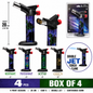 Soul Lighters Titan Underworld dual-jet butane torch lighter box of 4, dark-art prints, 20 cm