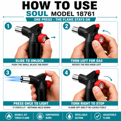Soul Lighters Titan Stoner's Pick Dual-Jet Butane Torch Lighter – Novelty Prints, 1300°C High-Output, Continuous Burn, Piezo, Auto-Lock Valve (Box of 4, 20 cm)